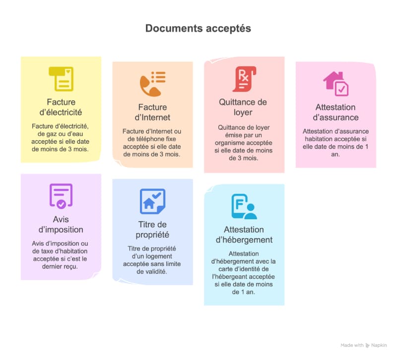 Quels sont les justificatifs de domicile valables en 2025 ?