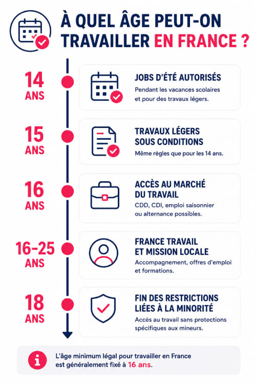 Âge légal pour travailler en France : 14, 16 ou 18 ans ?