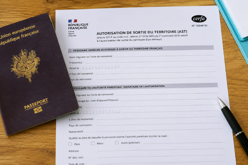 Cerfa 15646 : télécharger l’autorisation de sortie du territoire (AST)