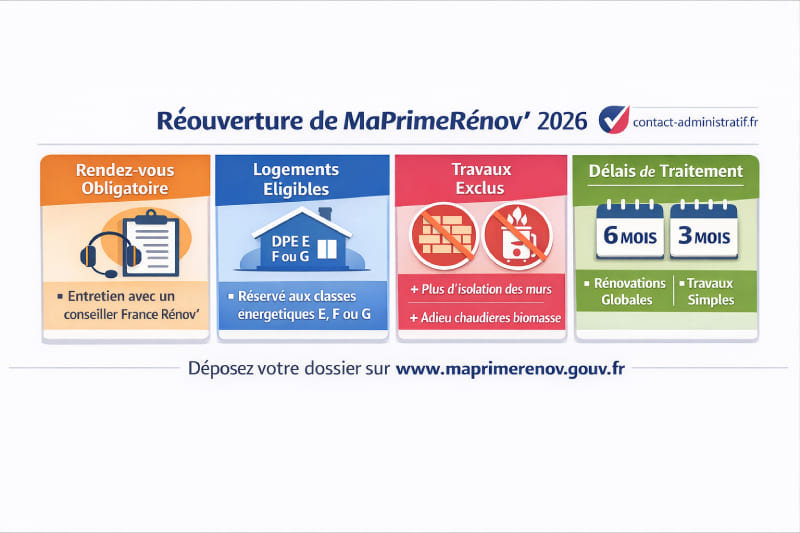 Réouverture MaPrimeRénov’ 2026 : conditions, délais et dépôt de dossier